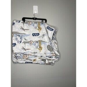 Pottery Barn Kids Star Wars Queen Flat Sheet Pillowcase Droid Millennium